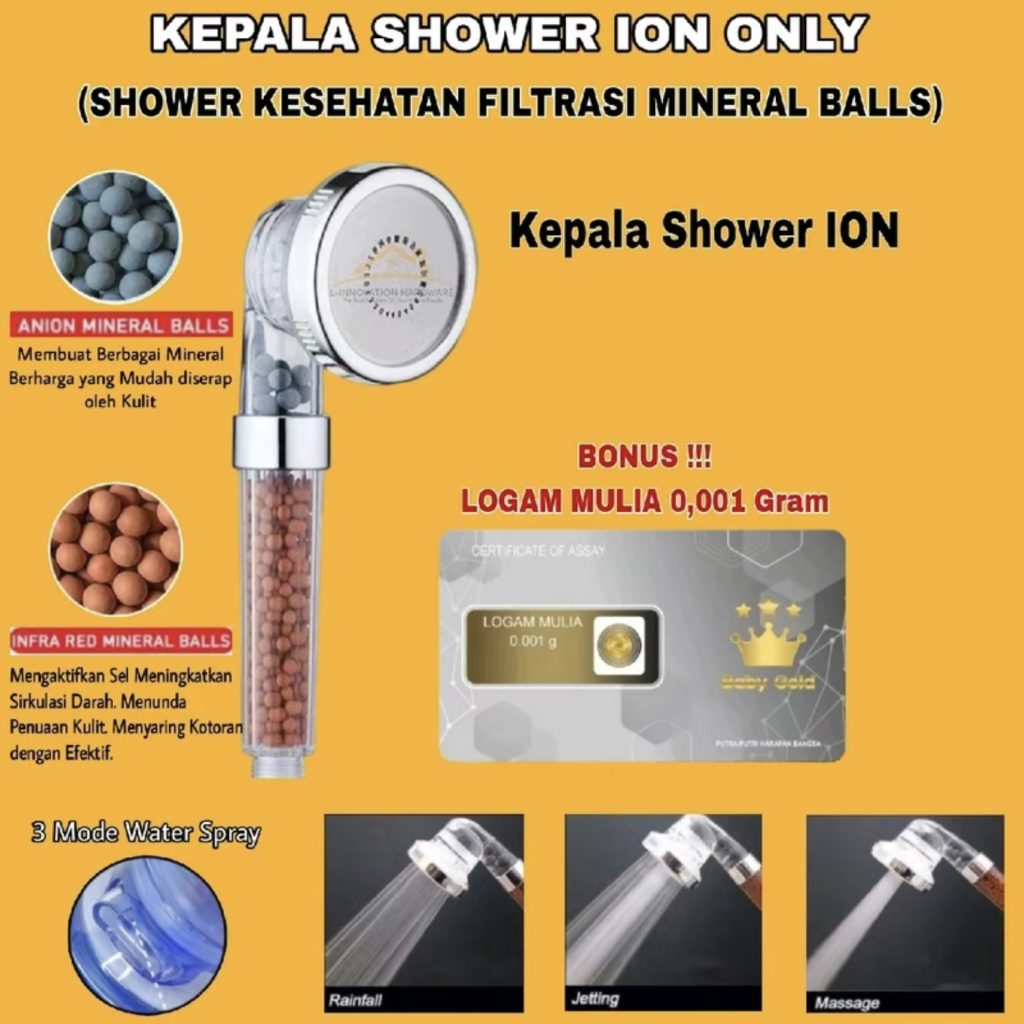Paket Shower Mandi Kesehatan Hand Shower ION Set