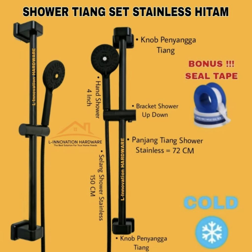 Shower Tiang Set Dingin Stainless Steel