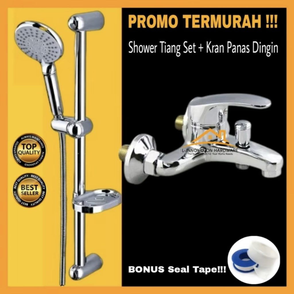 Shower Tiang Set Panas Dingin Stainless Steel