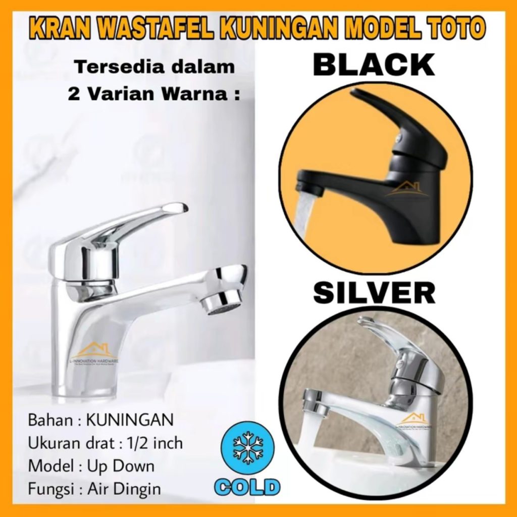 Keran Wastafel Cuci Tangan Kuningan (Model Up Down)