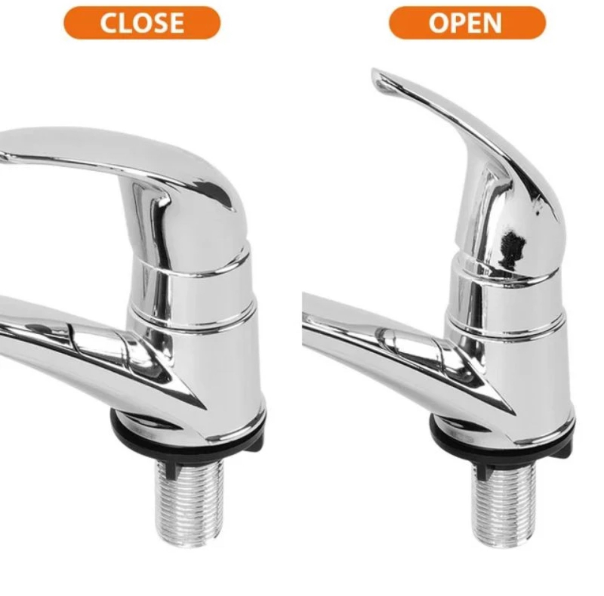 Keran Wastafel Cuci Tangan Stainless Steel Up Down Chrome
