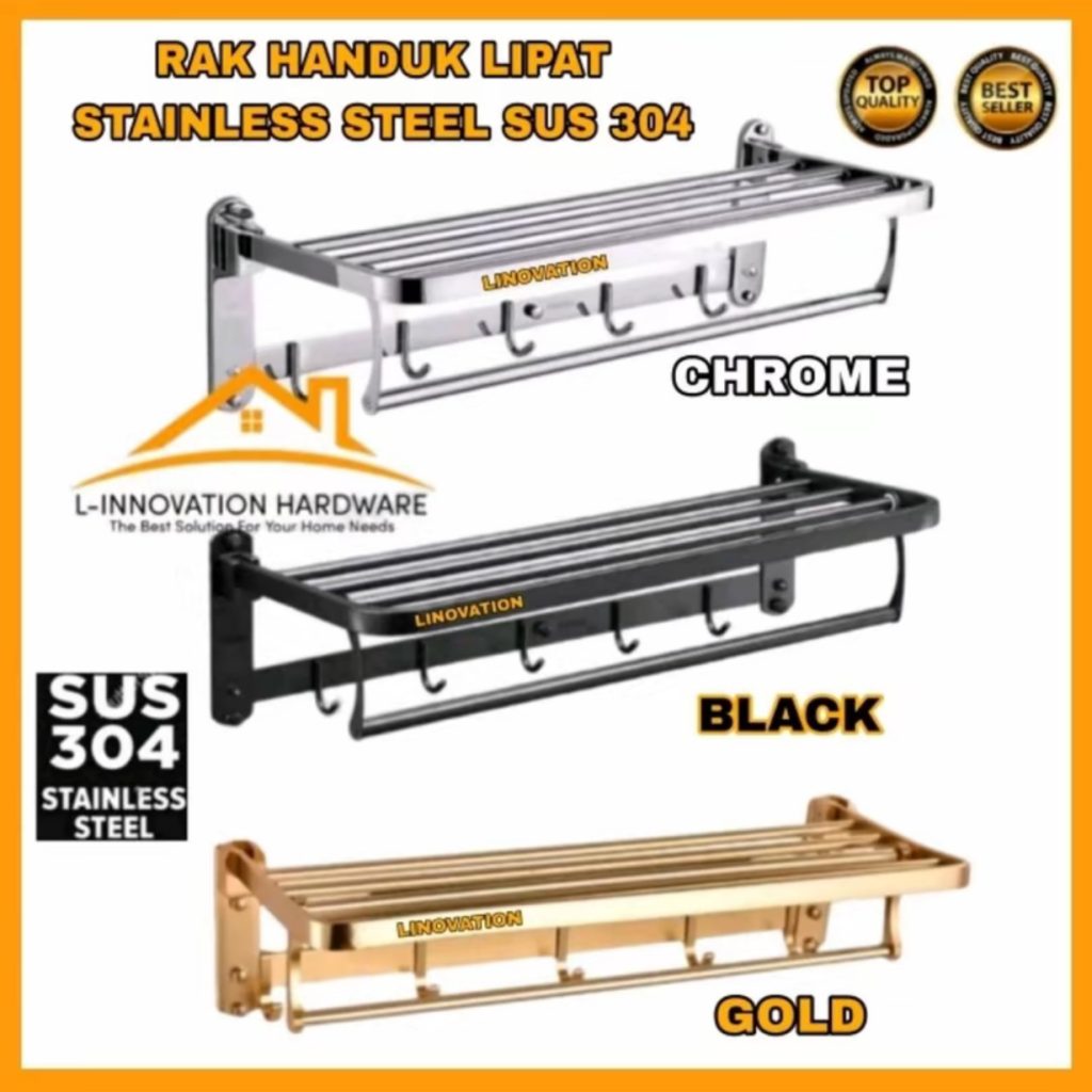 Rak Gantungan Handuk atau Baju Toilet Stainless Steel SUS 304