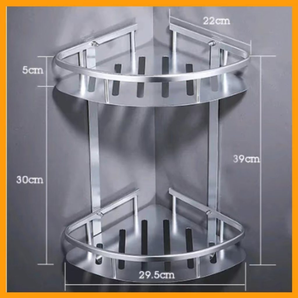 Rak Sudut Tempat Sabun Shampo Toilet Stainless Steel SUS 304