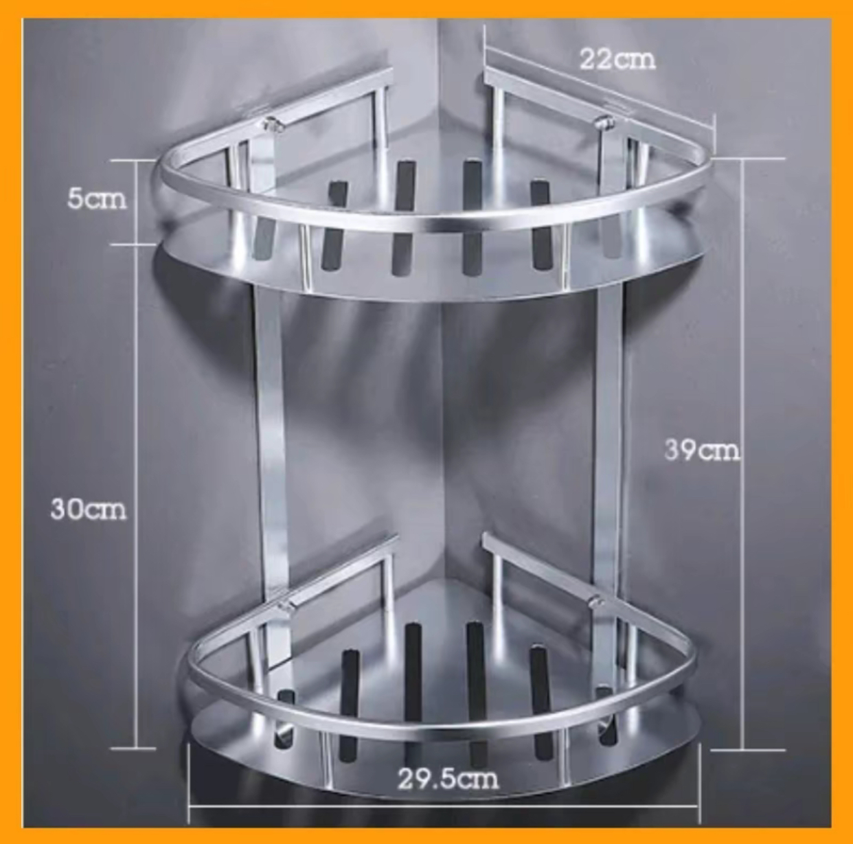 Rak Sudut Tempat Sabun Shampo Toilet Stainless Steel SUS 304