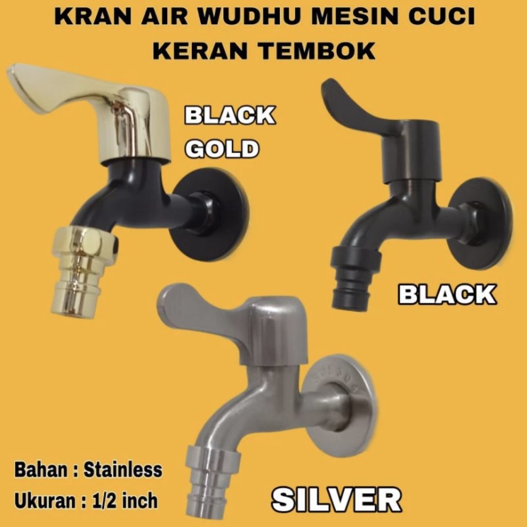 Keran Air Tembok Taman Full Stainless Steel