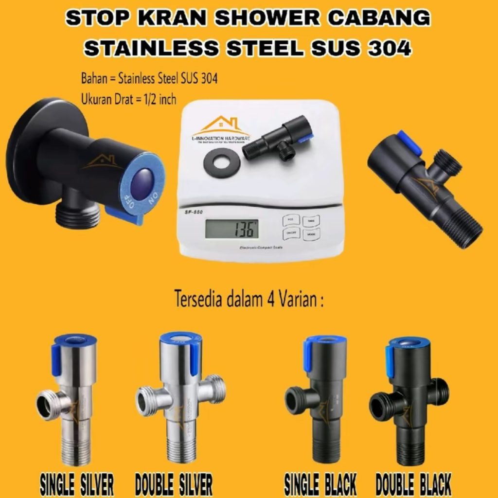 Stop Keran Shower Stainless Single