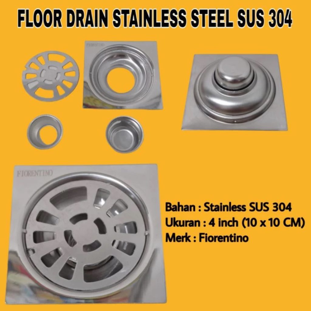 Floor drain saringan got lantai kamar mandi full stainless steel SUS 304