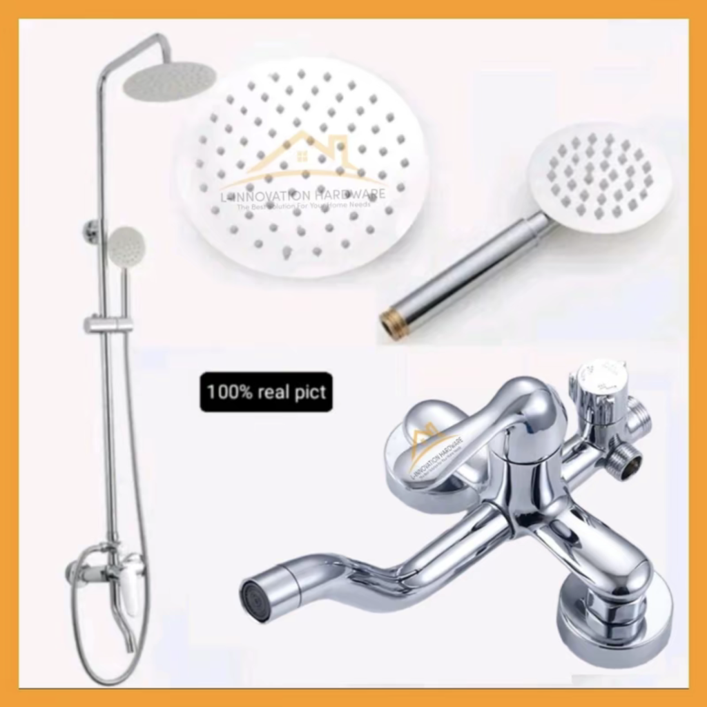 Shower Tiang Set (Panas & Dingin) Kuningan